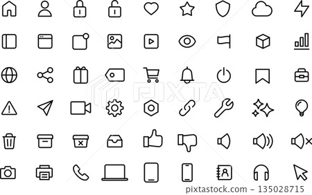 可編輯的線條圖標，適用於「我的頁面」、「使用者介面」和「使用者介面」。 135028715