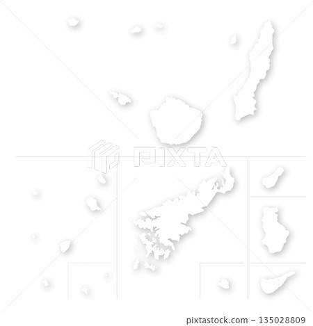 Blank map of remote islands in Kagoshima Prefecture 135028809