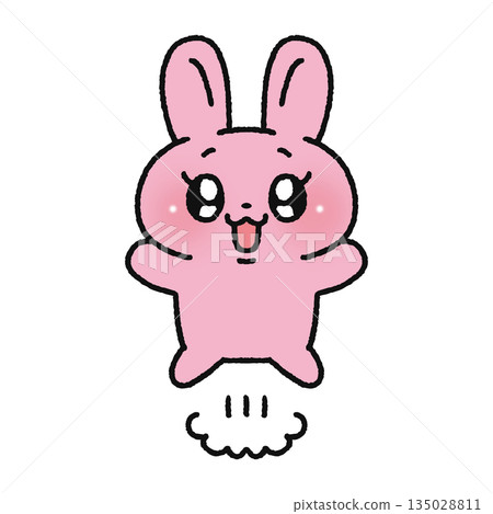 Cute jumping rabbit 135028811