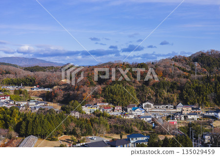 Autumn scenery of Fukushima seen from the Spa Resort Hawaiians hotel Autumn scenery of Fukushima seen from the Spa Resort Hawaiians hotel 135029459