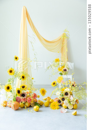 Sunflowers decorated in the room Sunflowers decorated in the room 135029588