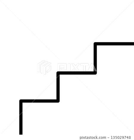 Simple monochrome design staircase silhouette illustration Simple monochrome design staircase silhouette illustration 135029748
