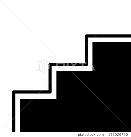 Simple monochrome design staircase silhouette illustration Simple monochrome design staircase silhouette illustration 135029750