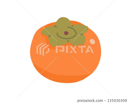 Illustration of cute persimmon Illustration of cute persimmon 135030309