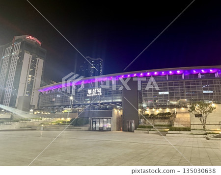 Busan Station at night in Korea 135030638