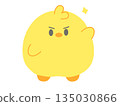 Illustration of a cute chick raising its hand 135030866