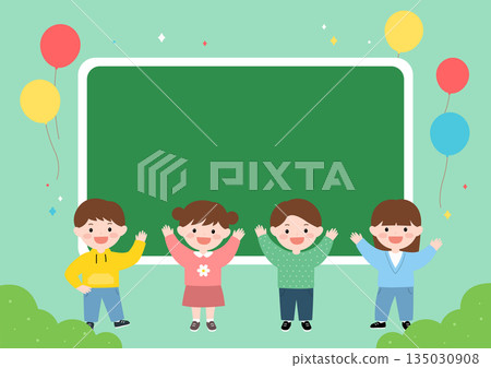 Vector illustrations of cute children. Vector illustrations of cute children. 135030908