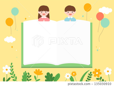 Vector illustrations of cute children. Vector illustrations of cute children. 135030910