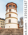 Historic Tower is the only preserved section of the city's palace, Dusseldorf, Germany. 135031287