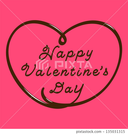 Valentine's Day message text written in chocolate pen style 135031315
