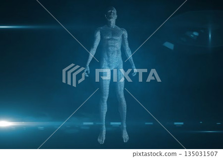 3D body on black background 3D body on black background 135031507