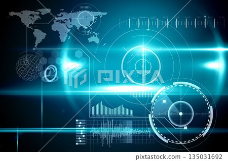 Blue technology interface with glow 135031692