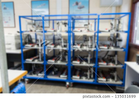 Electric equipment on a shelf Electric equipment on a shelf 135031699