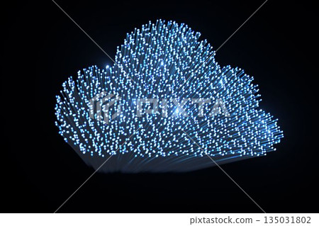 Cloud computing against black background Cloud computing against black background 135031802