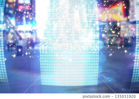 Glittering screen in urban setting Glittering screen in urban setting 135031920
