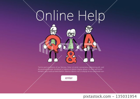 Graphic image of human representations with alphabets 135031954