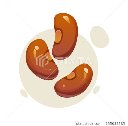 Cartoon vector beans agricultural crop. Rich in protein, fiber, essential minerals, nutritious food source for vegetarian and balanced diet. Beans beneficial improving digestion, support heart health Cartoon vector beans agricultural crop. Rich in protein, fiber, essential minerals, nutritious food source for vegetarian and balanced diet. Beans beneficial improving digestion, support heart health 135032585