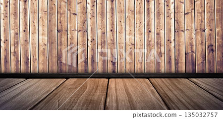 Empty shelf on brown wall Empty shelf on brown wall 135032757