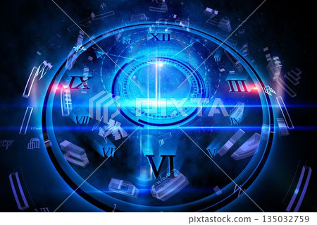 Blue glowing technology design 135032759