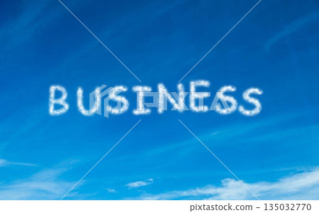 Business written in white in sky 135032770