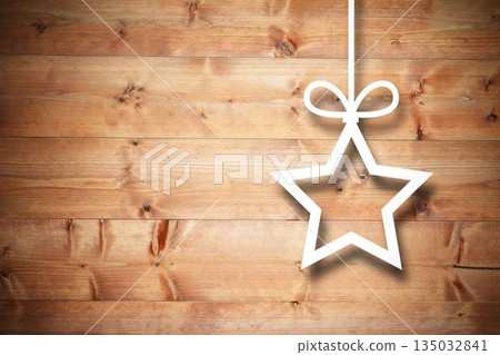 Christmas decorations over wood Christmas decorations over wood 135032841