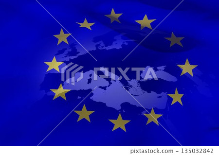 European union flag, Close-up European union flag, Close-up 135032842