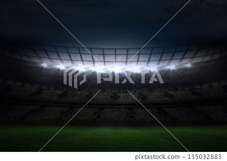 Large football stadium under night sky Large football stadium under night sky 135032883