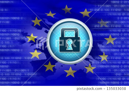 European union flag with safety concept 135033038