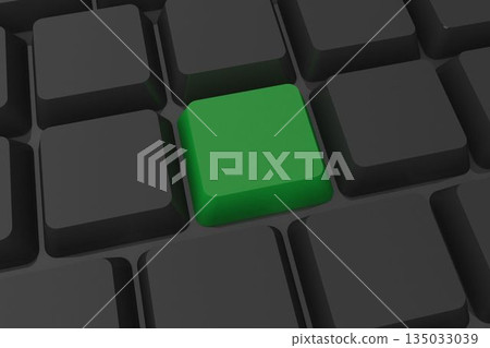 Black keyboard with green key 135033039
