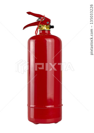 Red Fire Extinguisher Isolated on White Background. High quality photo Red Fire Extinguisher Isolated on White Background. High quality photo 135033226