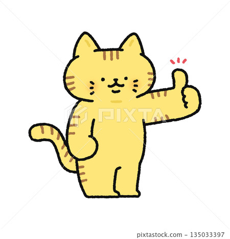 可愛的貓咪發出好兆頭 135033397