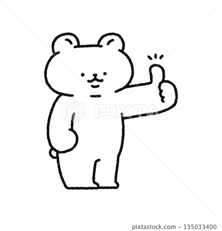 Cute bear giving a thumbs up line drawing Cute bear giving a thumbs up line drawing 135033400