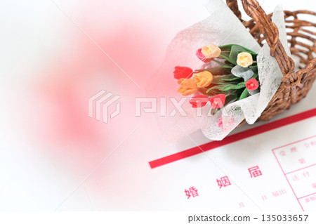 Tulip bouquet and marriage registration 135033657