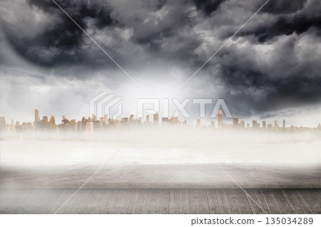 Large city on the horizon Large city on the horizon 135034289