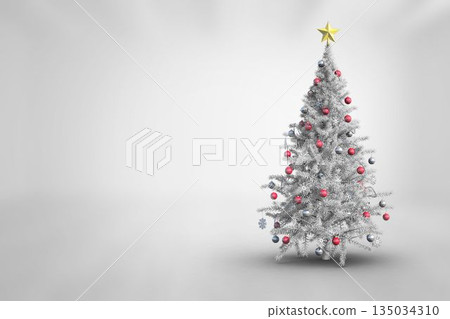 Christmas tree in bright room Christmas tree in bright room 135034310