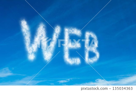 Web written in white in sky 135034363