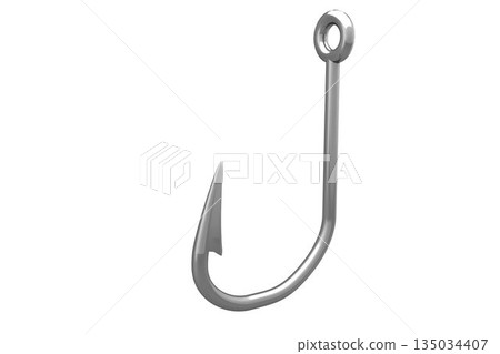 Close-up metal fishing hook Close-up metal fishing hook 135034407
