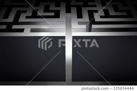 Cropped image of puzzle maze Cropped image of puzzle maze 135034444
