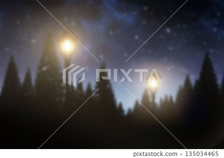 Blurred lampposts at night 135034465