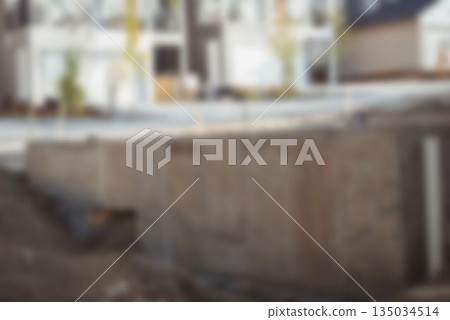 Concrete foundation at construction site Concrete foundation at construction site 135034514
