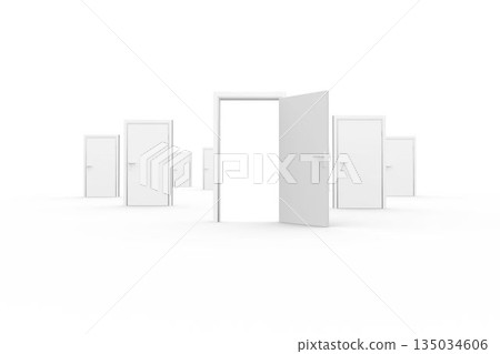 Door opening revealing bright light 135034606