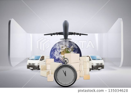 Illustration of air plane flying over Illustration of air plane flying over 135034628