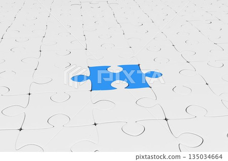 Jigsaw piece missing from jigsaw puzzle Jigsaw piece missing from jigsaw puzzle 135034664
