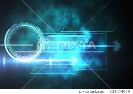 Blue and black technology dial design 135034669