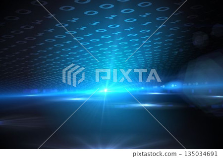 Technical background with binary code 135034691