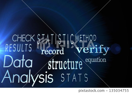 Buzzwords on black background 135034755