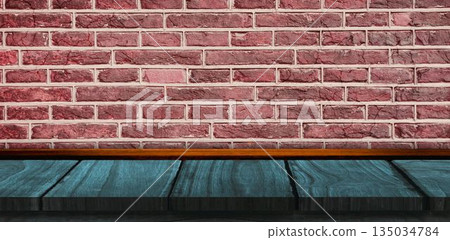 Walkway against brick wall 135034784