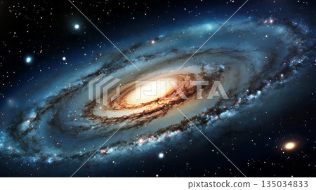 Spiral galaxy with stars in the background 135034833