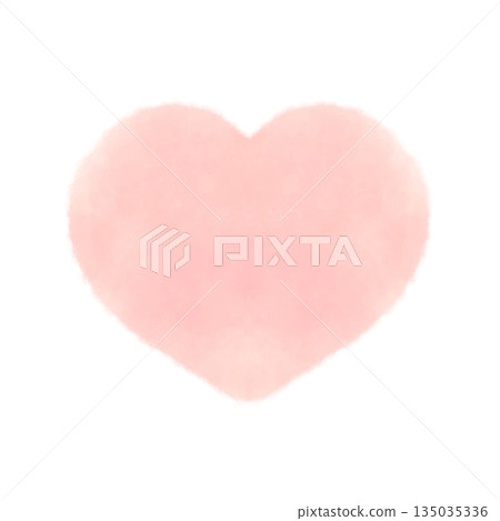 可愛的紅心標記水彩風格插畫素材 135035336
