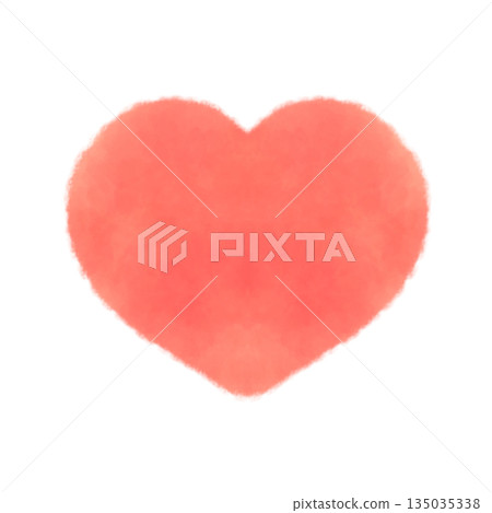 Cute red heart symbol watercolor illustration material 135035338